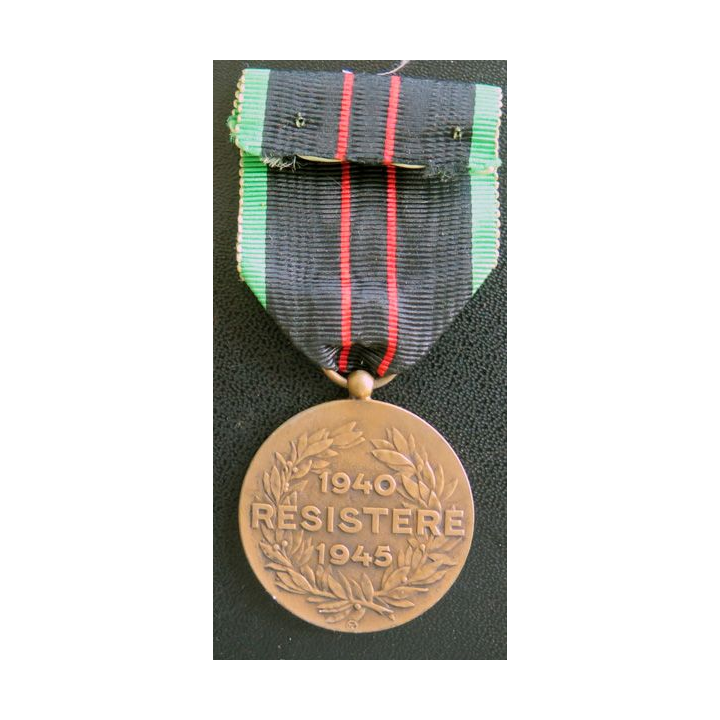 BELGIQUE : médaille de la résistance 1940 - 1945 en bronze