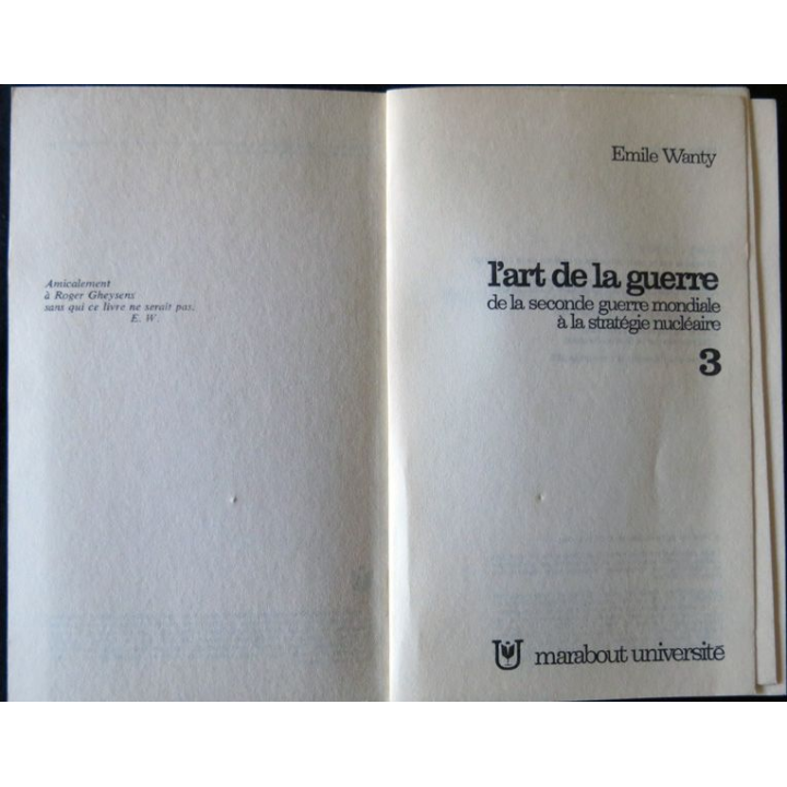 L'Art de la guerre tome 3 de Emile Wanty aux Editions Marabout Université