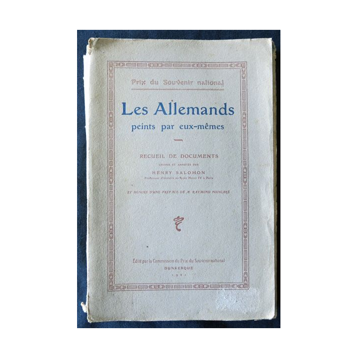 Les allemands peint par eux-mêmes de Henry Salomon édité par la commission du prix du souvenir Dunkerque (1921)