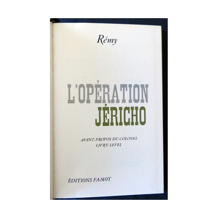 L'opération Jéricho de Remy aux Editions Famot