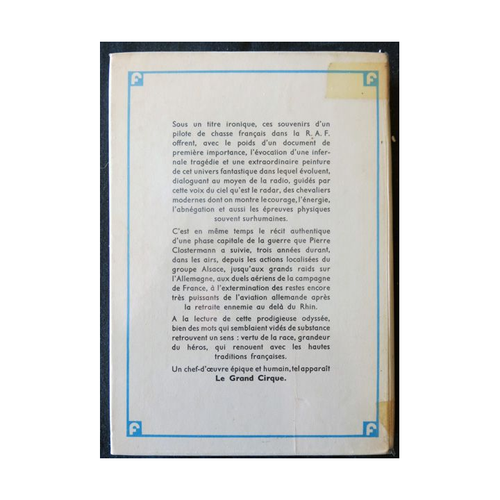 Le grand cirque de Clostermann aux Editions Flammarion 1969