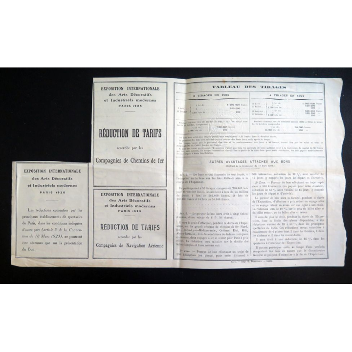 Bon à Lot de 50 francs exposition Internationale arts décoratifs et Industriels 1923 30° Série