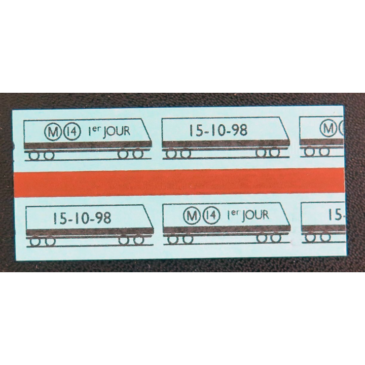 Ticket de métro 1° jour de la ligne M 14 à Paris 15-10-1998
