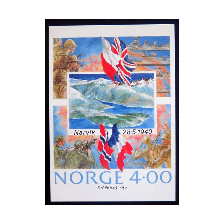 Carte Postale de Norvège Narvik 28.05.1940