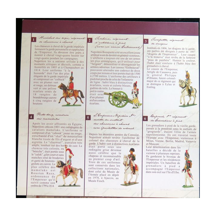 Bloc de 6 timbres de Napoléon 1° et la garde impériale 