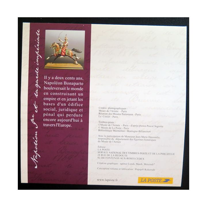 Bloc de 6 timbres de Napoléon 1° et la garde impériale 