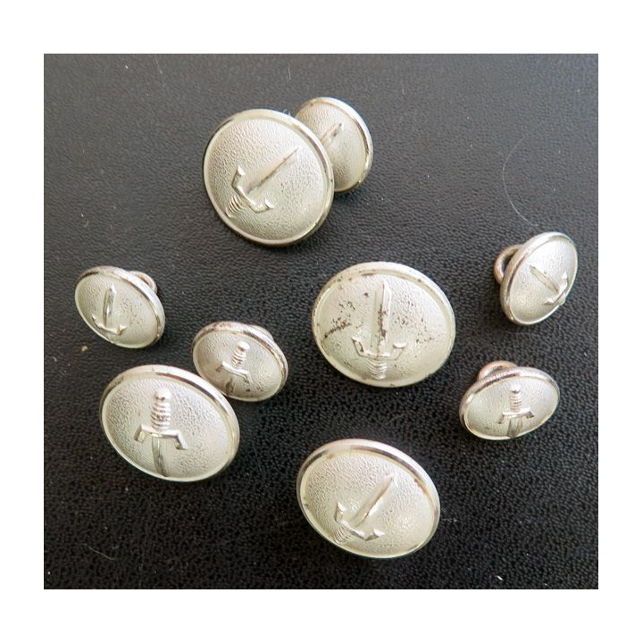 Lot de 9 boutons de la police de la Côte d'Ivoire