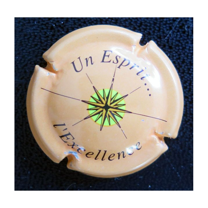 Capsule Muselet de bouteille de champagne BARON-FUENTE n°15 fond jaune orangé