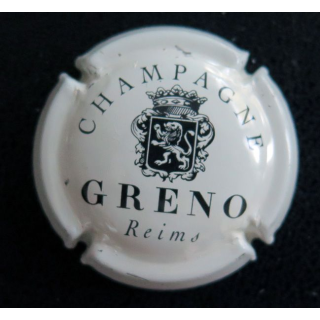 Capsule Muselet de bouteille de champagne GRENO n° 1 blanc cassé et noir 