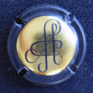 Capsule Muselet de bouteille de champagne PELLETIER (Veuve) n° 1a Or et Noir mat