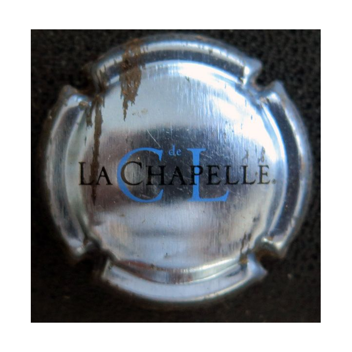 Capsule Muselet de bouteille de champagne CL De la Chapelle n° 16 fond Bleu clair