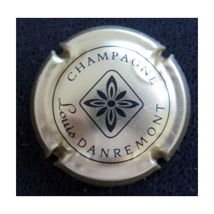 Capsule Muselet de bouteille de champagne DANREMONT Louis n° 2 Or et noir