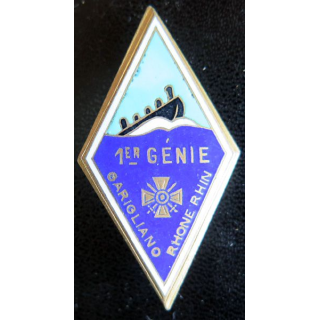 1° RG : 1° régiment du génie de fabrication Mardini en émail