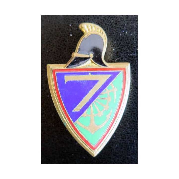 7° RG : insigne du 7° régiment du génie de Drago H. 214 en émail 