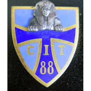 CIT 88 : centre d'instruction des transmissions 88 sphinx et dos argenté  Drago G. 1430 en émail