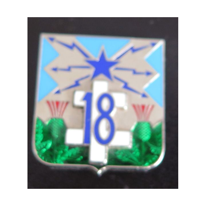 18° RT : 18° régiment de transmissions de fabrication Arthus Bertrand H. 638 en relief vert translucide