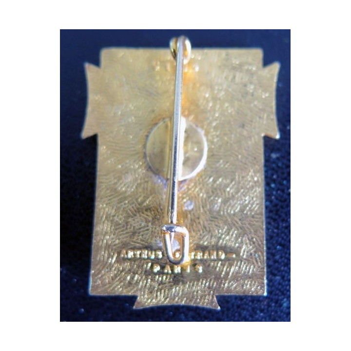 58° RT : insigne du 58° régiment des transmissions de fabrication Arthus Bertrand G. 1914 en émail