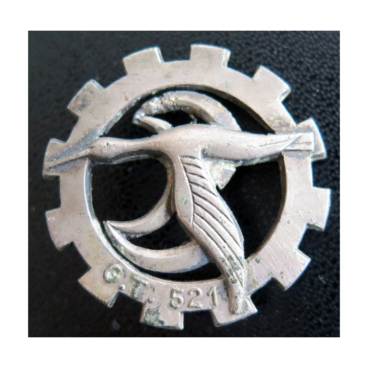 521° GT : Insigne métallique du 521° Groupe de Transport DRAGO PARIS G. 1706