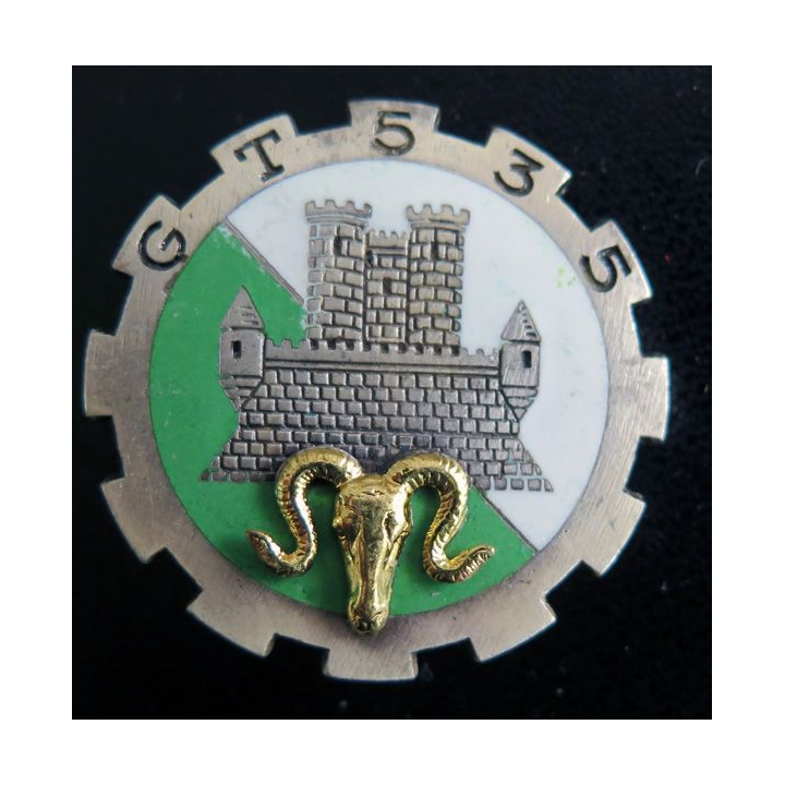 535° GT : insigne métallique du 535° groupe de transport Drago Paris G. 1339 en émail