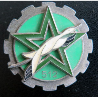 512° GT : Insigne métallique du 512° groupe de transport de fabrication Delsart  H. 228 dos lisse