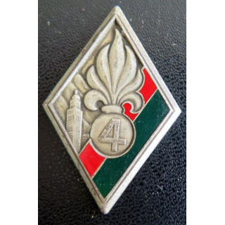 4° RE : insigne métallique du 4° régiment étranger fabrication Drago Paris G. 2816