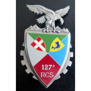 127° RCS : Insigne métallique du 127° régiment de commandement et de soutien de fabrication Delsart Sens G. 2815