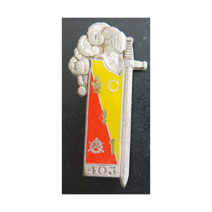 403° BCS : Insigne métallique du 403° Bataillon de Commandement et des Services de fabrication Drago Paris G. 2359