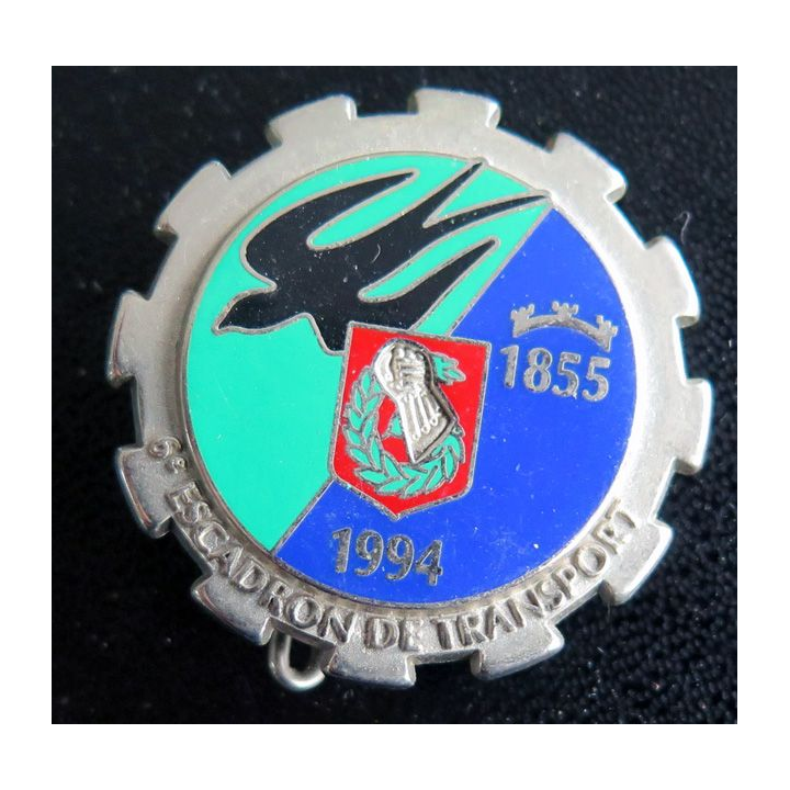 6° ET : Insigne métallique du 6° Escadron de Transport du 6° RCS de fabrication BOUSSEMART