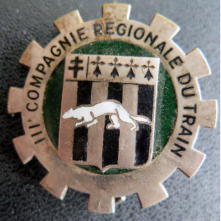 III° CRT : III° Compagnie Régionale du Train en émail (L110)
