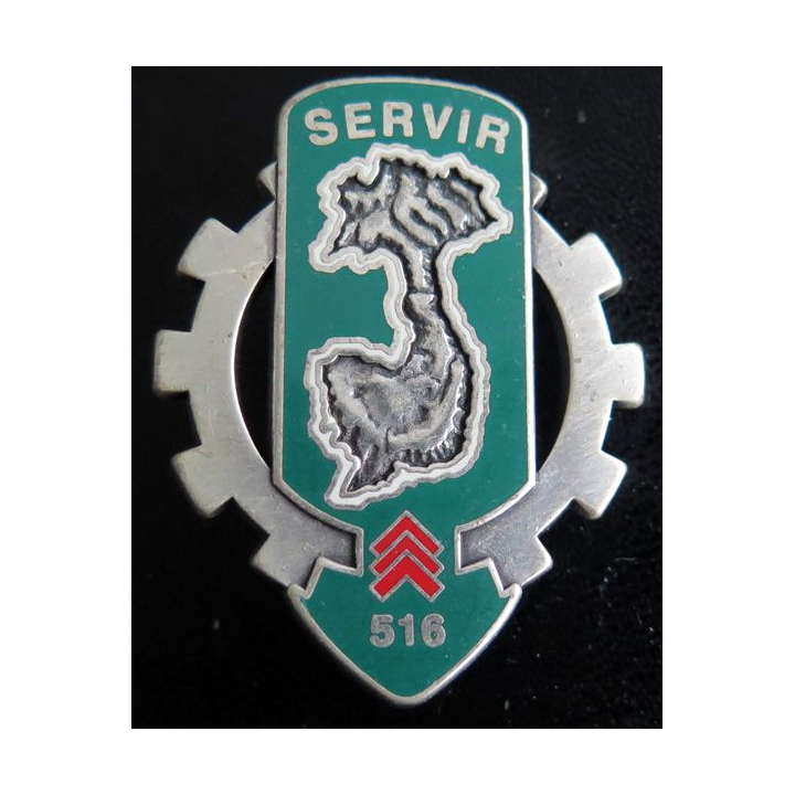516° RT : Insigne métallique du 516° régiment du train de fabrication A.B Paris G. 4079 h : 47 mm