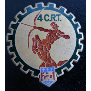 4° CRT : Insigne métallique de la 4° compagnie régionale du train de fabrication Drago Paris H. 664 en émail