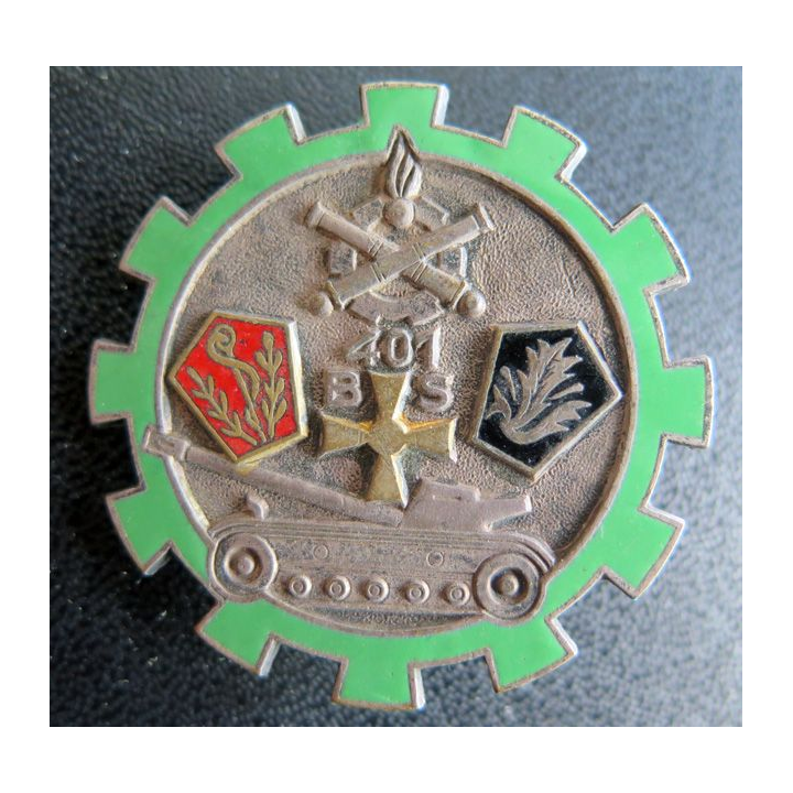 401° BS : Insigne métallique du 401° bataillon des services de fabrication Drago Paris G. 1863 en émail
