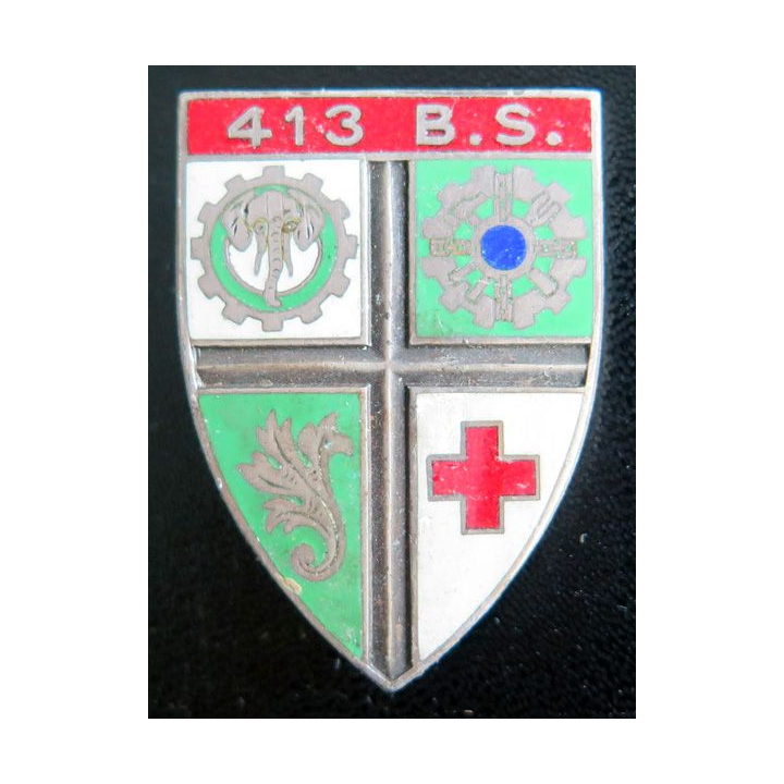 413° BS : 413° Bataillon des Services DRAGO PARIS G. 1728 en émail