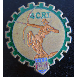 4° CRT : Insigne métallique de la 4° compagnie régionale du train de fabrication Drago Paris H. 664 en émail