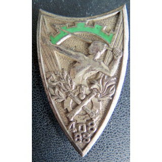 408° BS : Insigne métallique du 408° bataillon des services de fabrication Arthus Bertrand Paris G. 1967 en émail