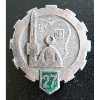 27° ET : Insigne métallique du 27° escadron du Train de fabrication Drago en émail