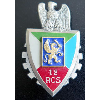 12° RCS : Insigne métallique du 12° régiment de commandement et de soutien de fabrication Delsart Sens G. 3314