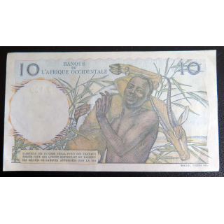 AFRIQUE OCCIDENTALE : Billet de banque de 10 Francs n° 21219