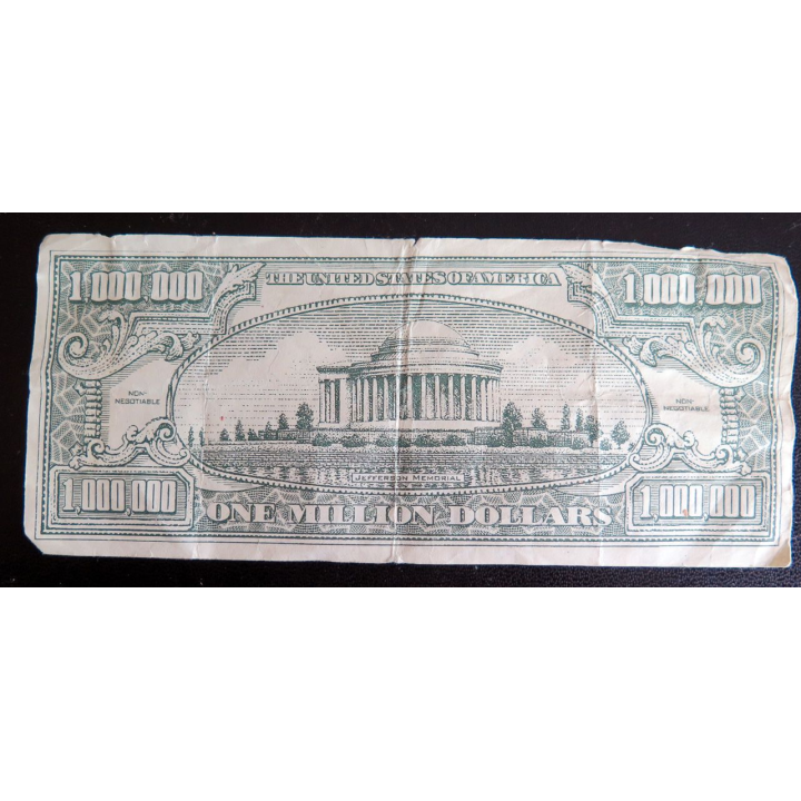 ETATS UNIS : Billet de banque de 1 Million de dollars