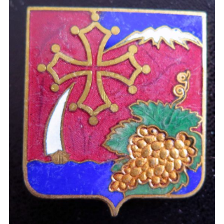 16° CA : insigne du 16° corps d'armée en émail fabriqué par Drago Paris rue Béranger déposé
