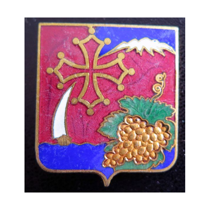 16° CA : insigne du 16° corps d'armée en émail fabriqué par Drago Paris rue Béranger déposé