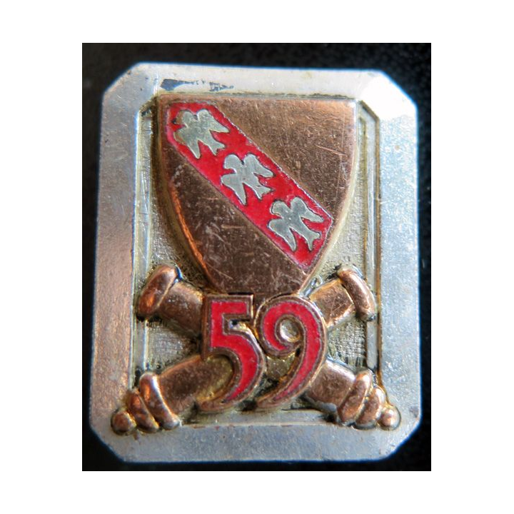 59° RA : 59° régiment d'artillerie de fabrication Drago émail dos et boléro lisses