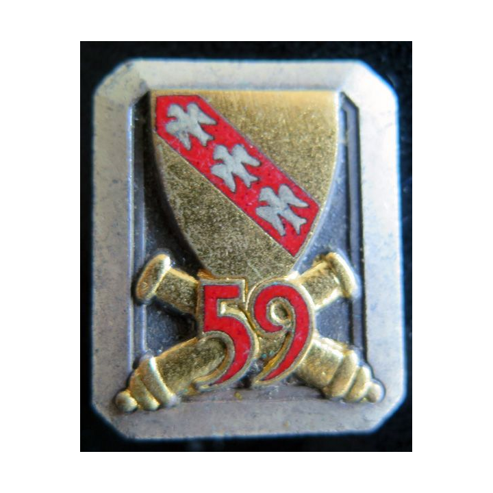 59° RA : 59° régiment d'artillerie de fabrication Drago émail dos et boléro lisses