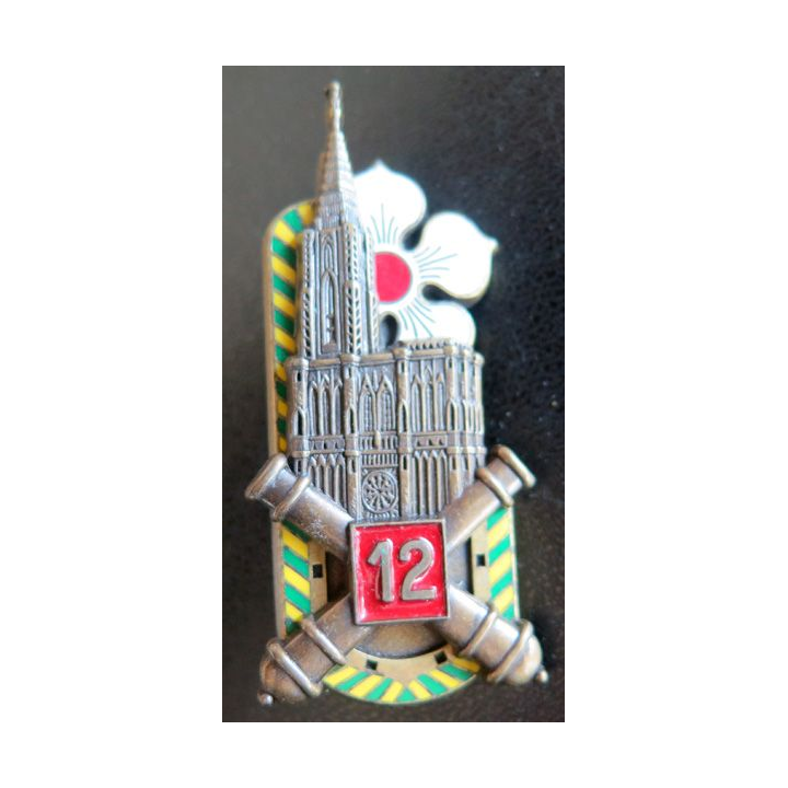 12° RA : 12° régiment d'artillerie de fabrication Boussemart G. 3997 en relief