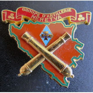 481° GAA : insigne métallique du 481° groupe d'artillerie antiaérienne en émail attache cassée