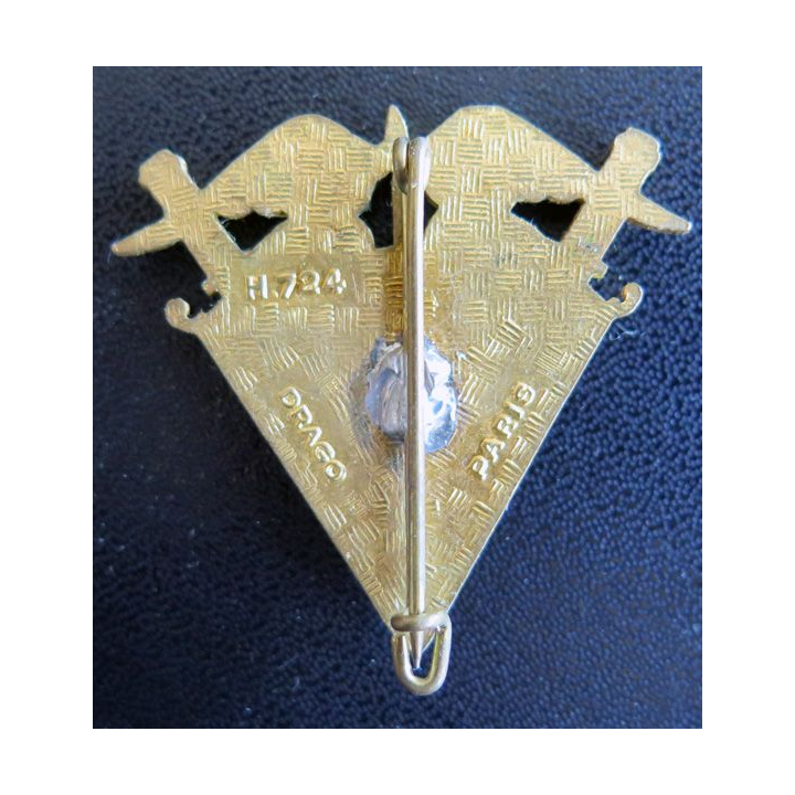 403° RAA : insigne métallique du 403° régiment d'artillerie antiaérienne de fabrication Drago H. 724 en émail