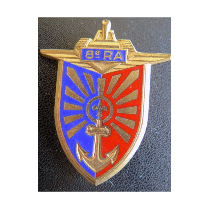 8° RA : 8° régiment d'artillerie de fabrication Andor en émail