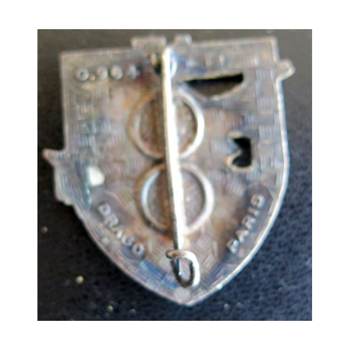17° RA : insigne métallique du 1° groupe du 17° régiment d'artillerie de fabrication Drago G. 964 en émail