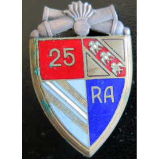 25° RA : 25° régiment d'artillerie Drago H.706 en émail