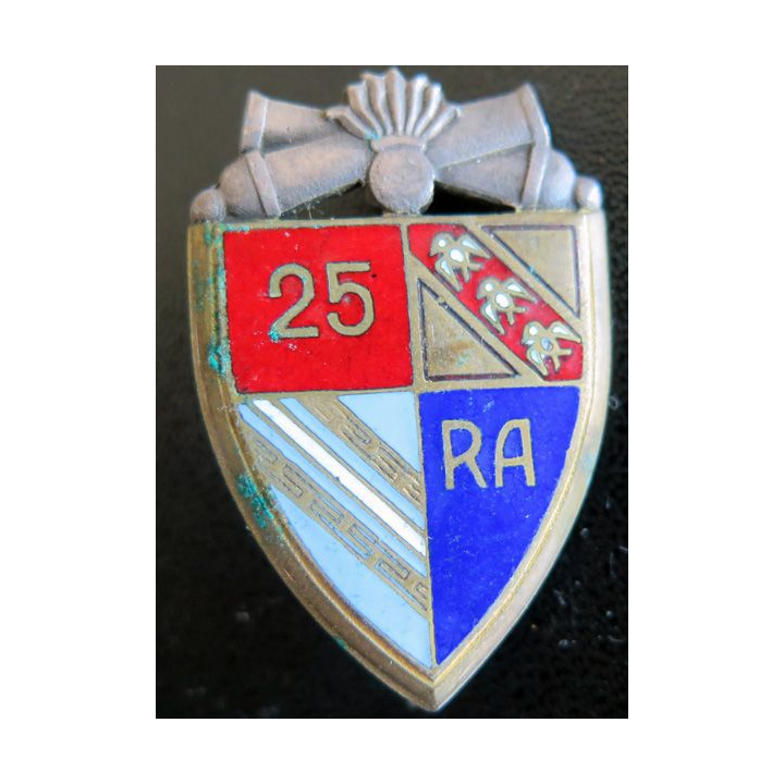 25° RA : 25° régiment d'artillerie Drago H.706 en émail